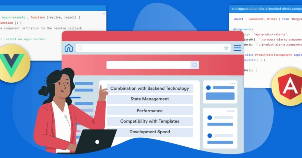 How would Angular vs Vue philosophies influence your large-scale architecture choice?