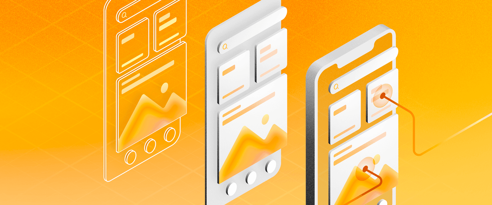 What's the functional difference between wireframes, mockups, and prototypes? Describe a scenario.