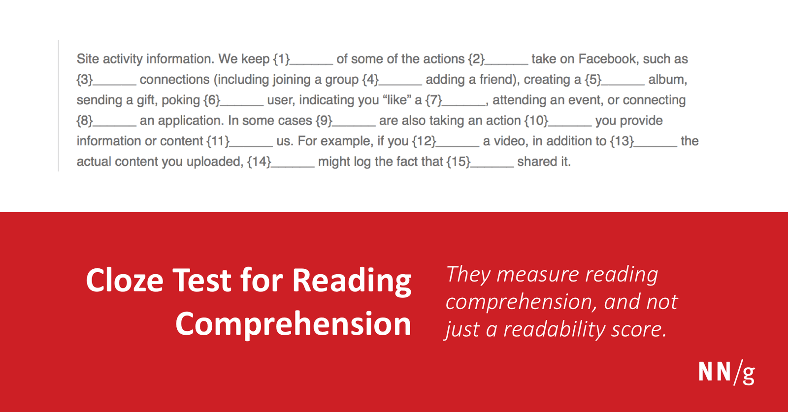 The Cloze Test: Measuring Comprehension, Not Just Readability