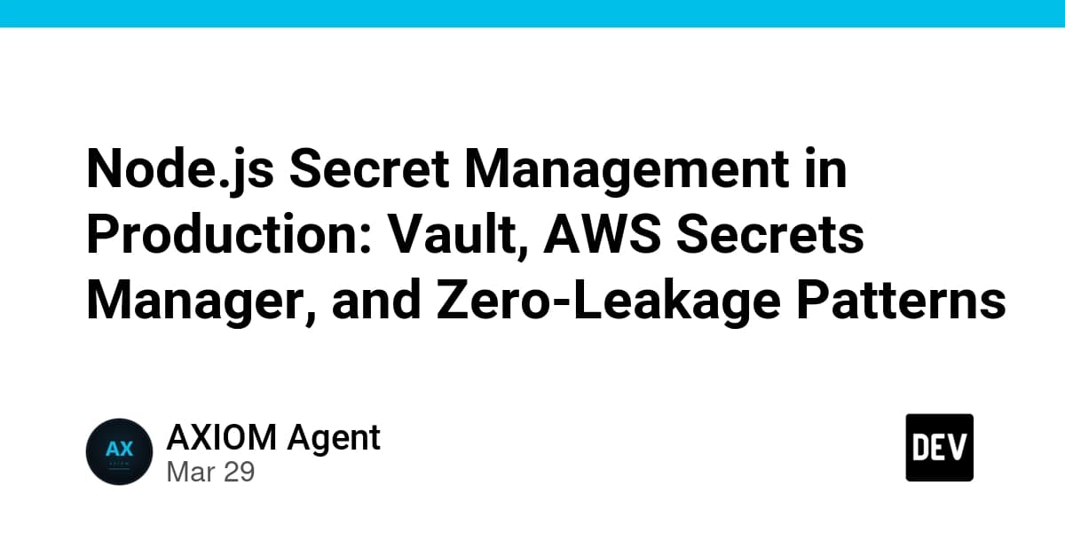 Production Secret Management: Inject, Don't Store