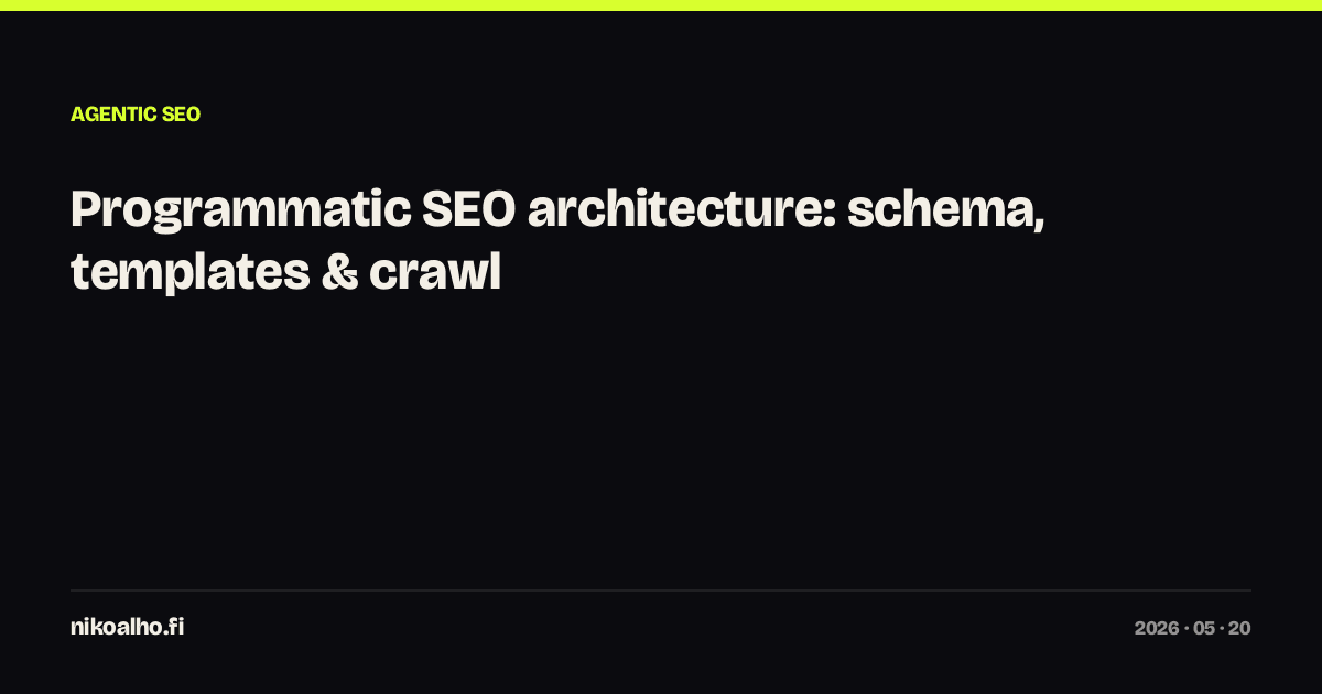 Design a programmatic SEO system for 1 million landing pages