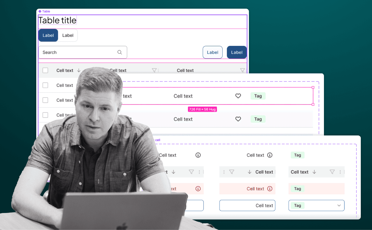 Design a flexible Table component in Figma with slots